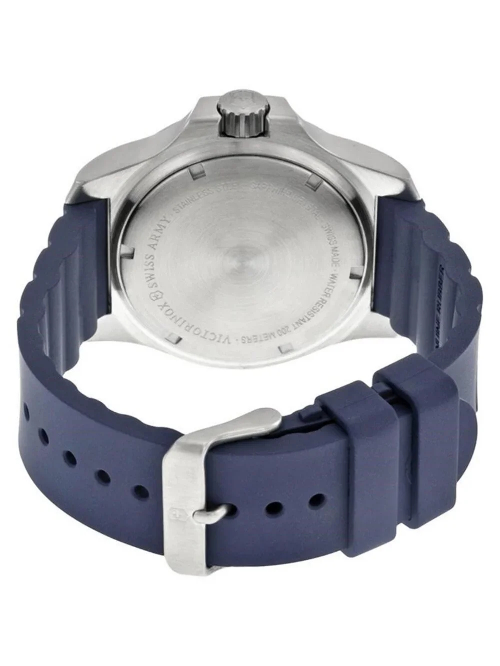 NWT Victorinox Swiss Army INOX Blue Dial Blue Rubber Men's Watch